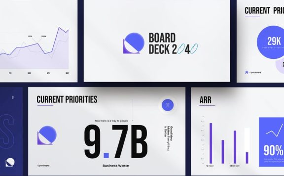 极简主义数据展示PPT模板 (PPTX)