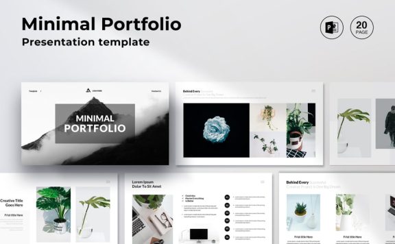 极简主义作品组合演示模板PPT模板 (PPTX)