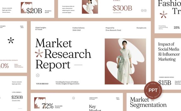美学市场研究报告PPT模板 (PPTX)