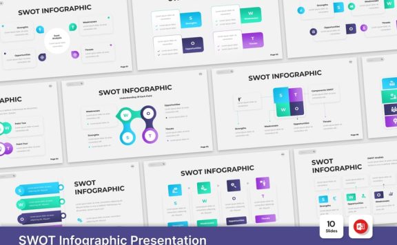 SWOT演示文稿PPT模板 (PPTX)
