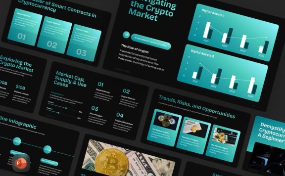 加密货币PPT模板 (PPTX)