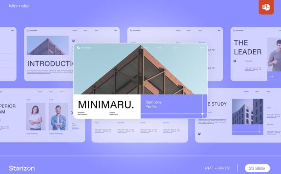白色紫色极简公司PPT模板 (PPT,PPTX)