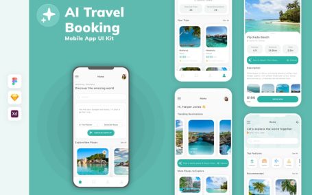 AI 旅行预订移动应用 UI 套件