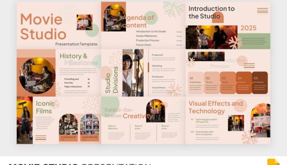 电影制片厂PPT模板 (PPTX)