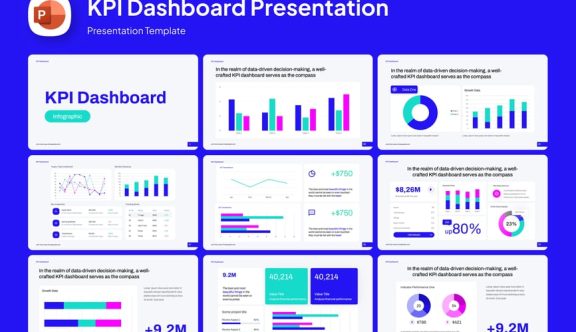 KPI仪表板PPT模板 (PPTX)