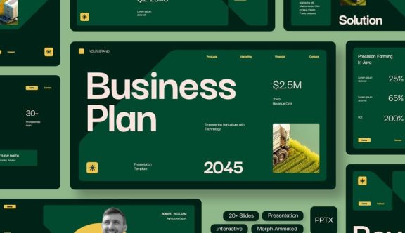 变形互动农业业务计划PPT模板 (PPTX)