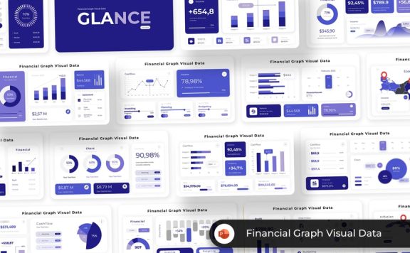 财务图形数据视觉图表PPT模板 (PPT,PPTX)