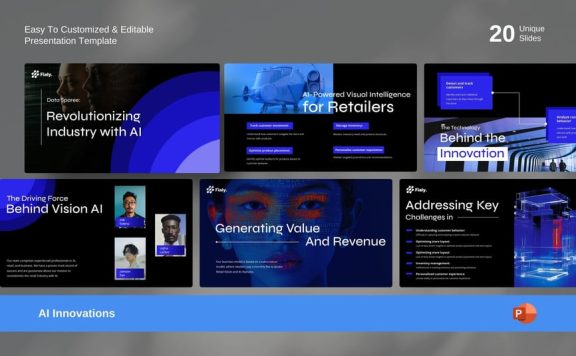 AI创新PPT模板 (PPTX)