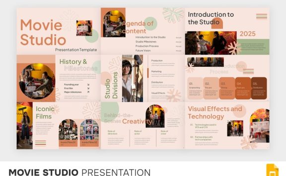 电影制片厂PPT模板 (PPTX)