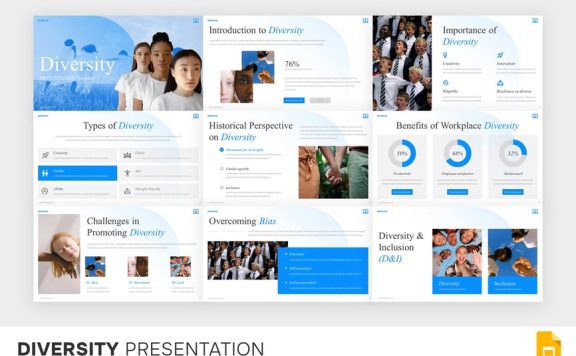 多样性社区PPT模板 (PPTX)