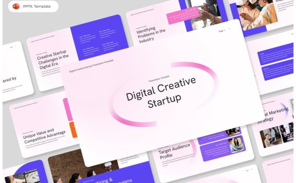 数字启动PPT模板 (PPTX)