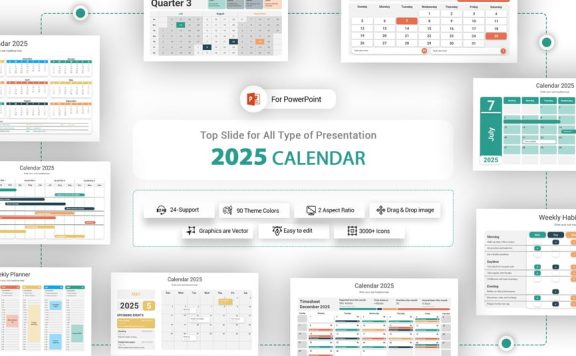 2025日历PPT模板 (PPTX,PDF)