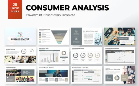 消费者分析PPT模板 (PPTX)