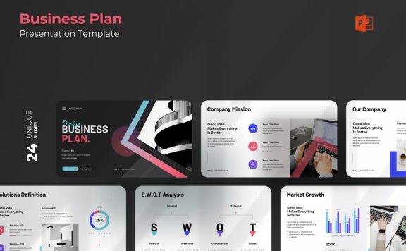 业务计划演示模板PPT模板 (PPTX)