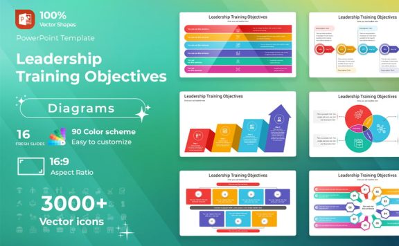 领导培训目标图PPT模板 (PPTX)