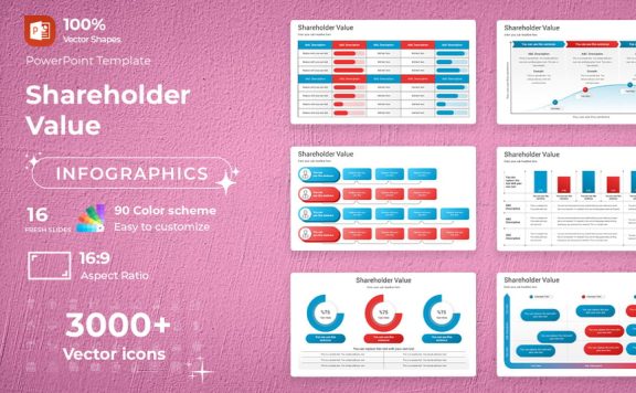 股东价值信息图表PPT模板 (PPTX)