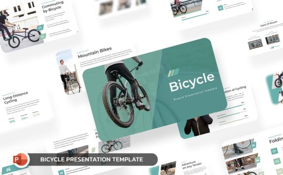 自行车运动PPT模板 (PPTX)