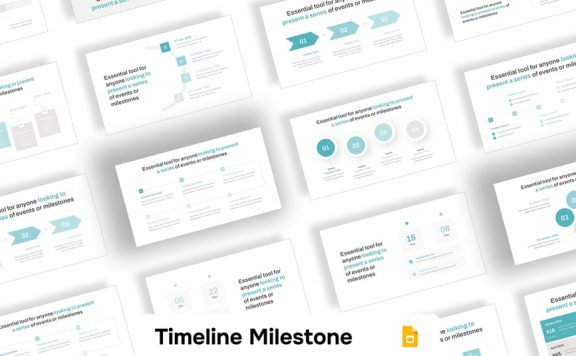 时间轴里程碑PPT模板 (PPTX)