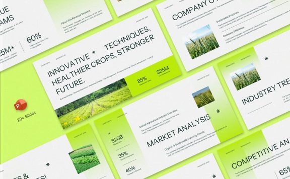 绿色现代农业商业计划PPT模板 (PPTX,PPT)