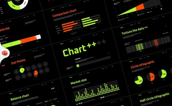 图表信息图表PPT模板 (PPTX)