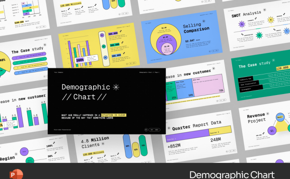 人口统计图PPT模板 (PPTX)