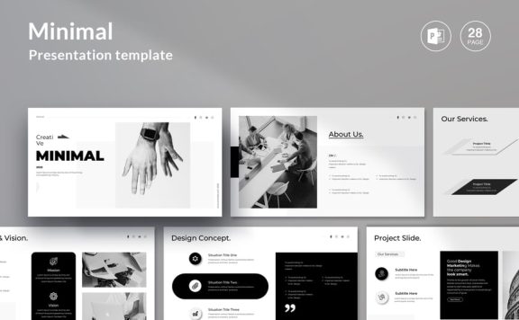 极简主义呈现模板PPT模板 (PPTX)