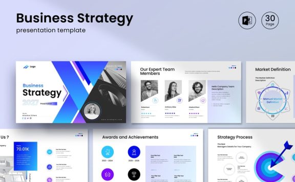 业务策略演示模板PPT模板 (PPTX)