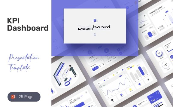 KPI仪表板PPT模板 (PPTX)