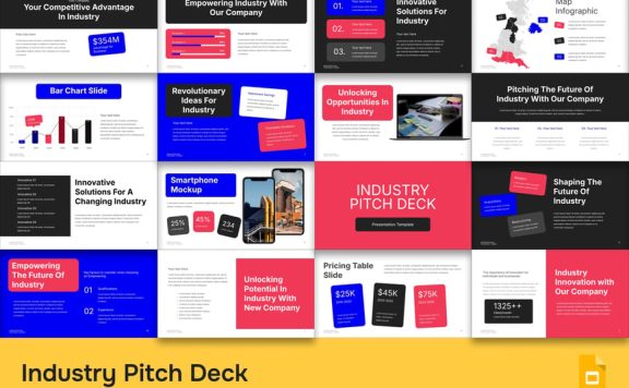行业分析甲板PPT模板 (PPTX)