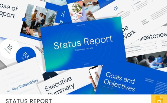 状态报告PPT模板 (PPTX)