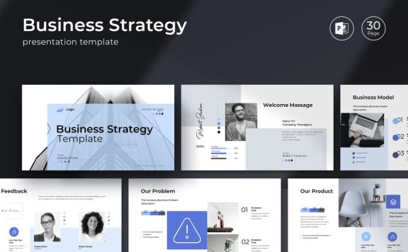 业务策略演示模板PPT模板 (PPTX)