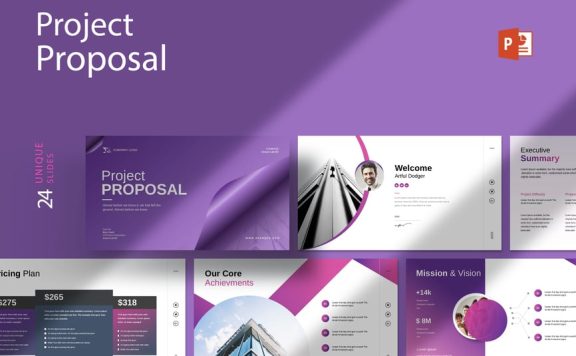 项目建议介绍PPT模板 (PPTX)