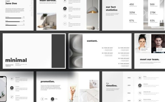 极简主义呈现模板PPT模板 (PPTX)