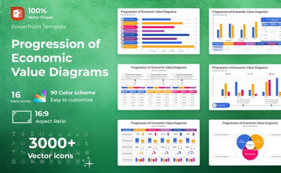经济价值图的进程PPT模板 (PPTX)
