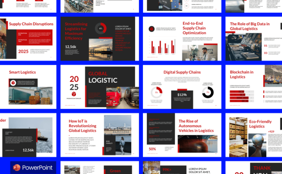 全球货物物流PPT模板 (PPTX)