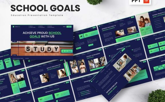 学校目标 – 教育PPT模板 (PPTX)