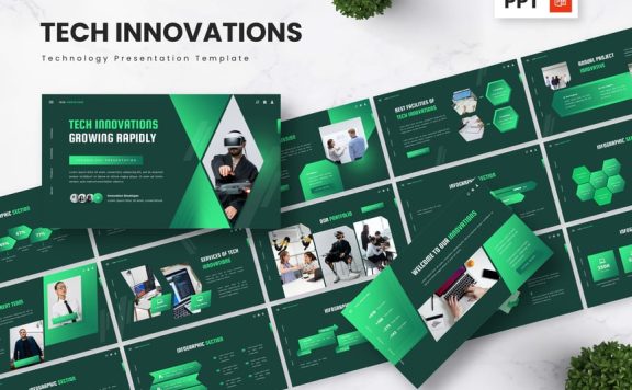 技术创新 – 技术PPT模板 (PPTX)