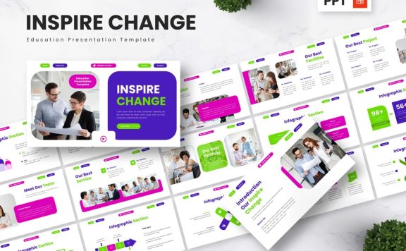激发变革 – 教育PPT模板 (PPTX)