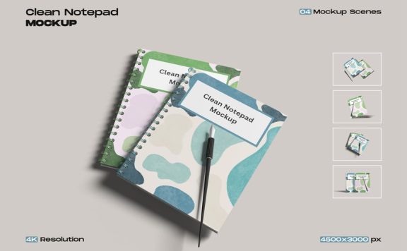 记事本模型 — 简洁的文具场景