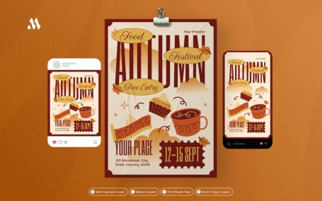 秋季美食节——传单套装