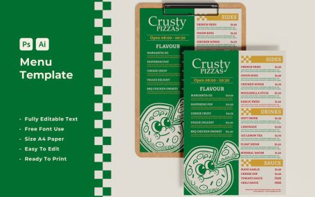 脆皮披萨极简菜单