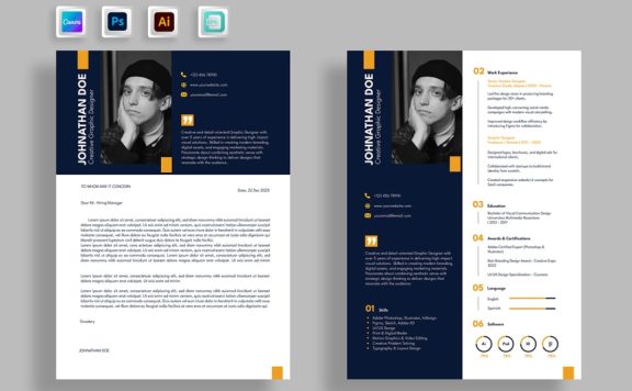 深色优雅干净的专业简历