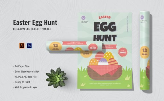 复活节寻彩蛋传单