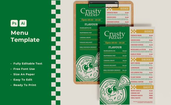 脆皮披萨极简菜单