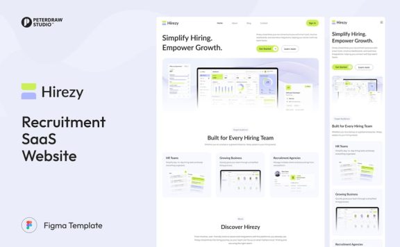 Hirezy – 招聘 SaaS 网站 UI Figma
