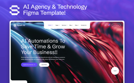 Spark AI – AI 机构与技术 Figma 模板