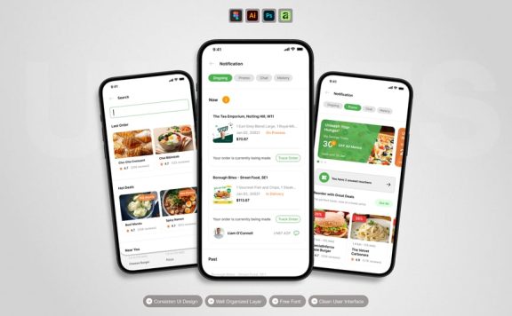 食品配送 – 移动应用 UI 套件