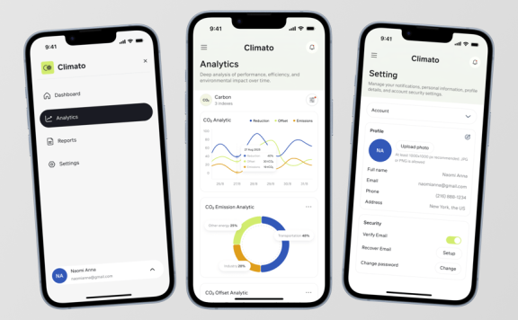 气候技术仪表盘 – 移动响应式设计