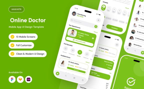 Medilink – 在线医生应用程序设计模板