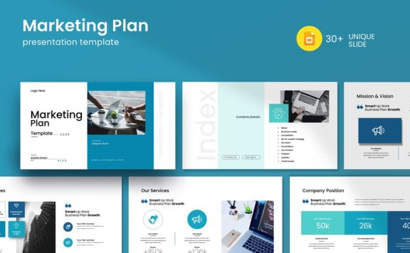 营销计划彩色谷歌幻灯片